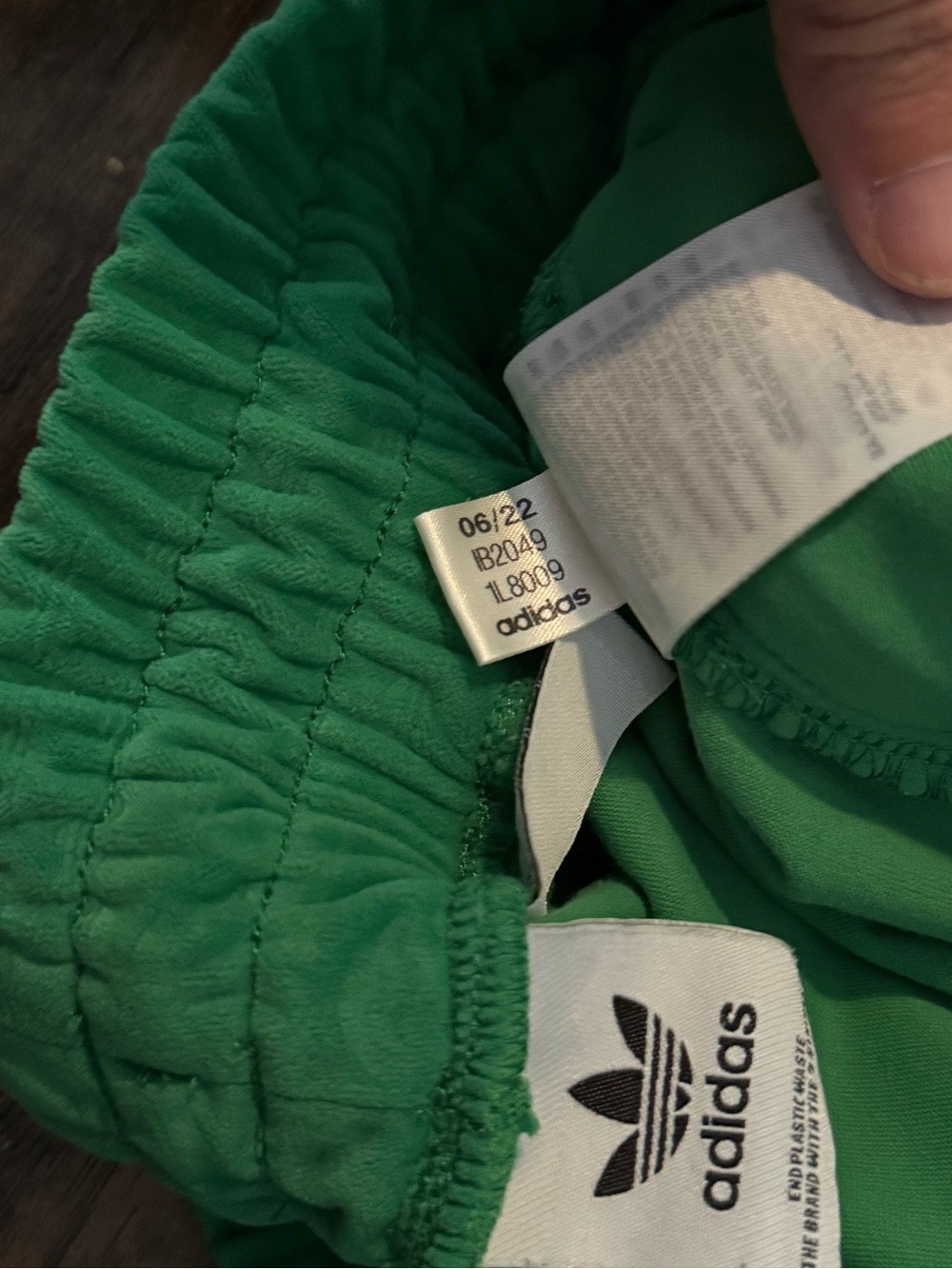 adidas Green Wide-Leg Track Pants with Pink Drawstring Small - Picture 9 of 9